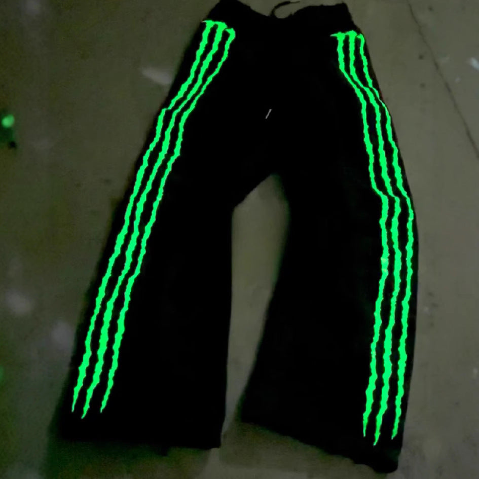 Glow-in-the-Dark Wide-Leg Pants