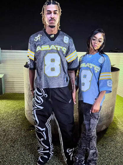 Sparkle Varsity Jersey Tee – Retro Street Style