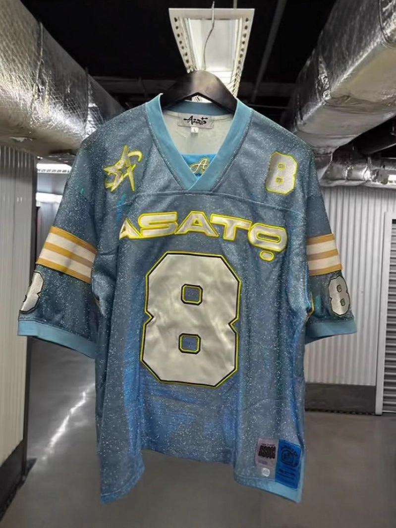 Sparkle Varsity Jersey Tee – Retro Street Style