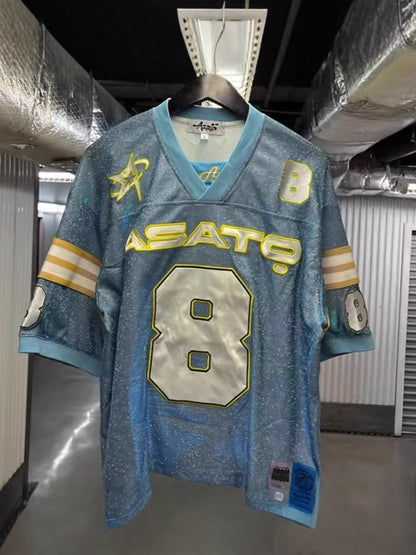 Sparkle Varsity Jersey Tee – Retro Street Style