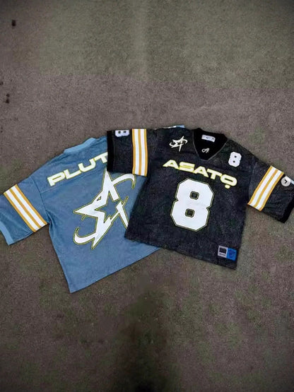 Sparkle Varsity Jersey Tee – Retro Street Style