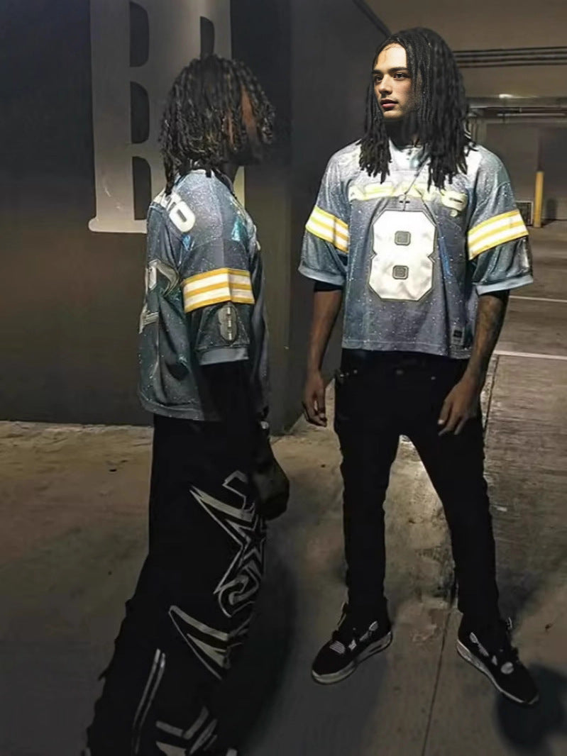 Sparkle Varsity Jersey Tee – Retro Street Style