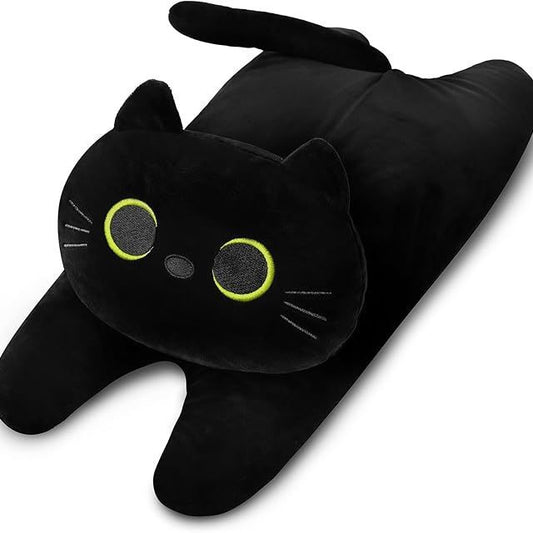 Heated Lavender Black Cat Plush